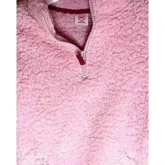 NWT Girls Super Soft, Light Pink, Sherpa Sweater Sz L10/12 Warm Hot Pink Zipper - Picture 3 of 6